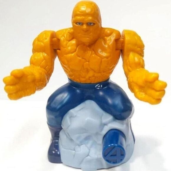 Marvel Fantastic Four The Thing Burger King Figure Toy Orange Blue 4in 2005