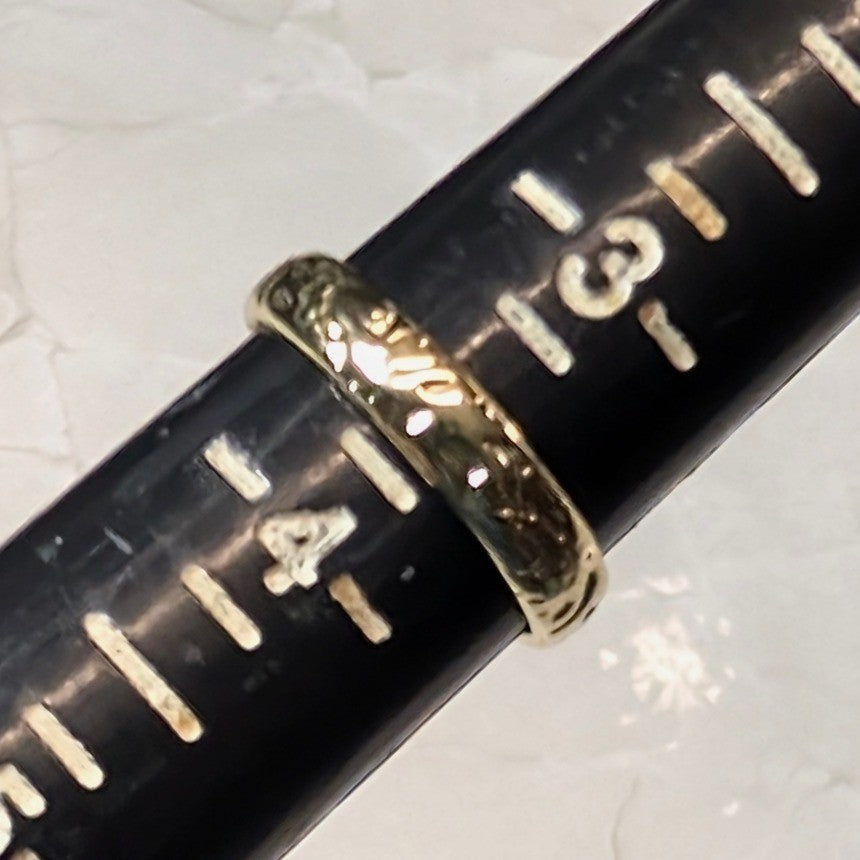 14K GF Gold Filled Scroll Engraved Finger Toe Midi Pinky Cuff Ring Band Size 3.5