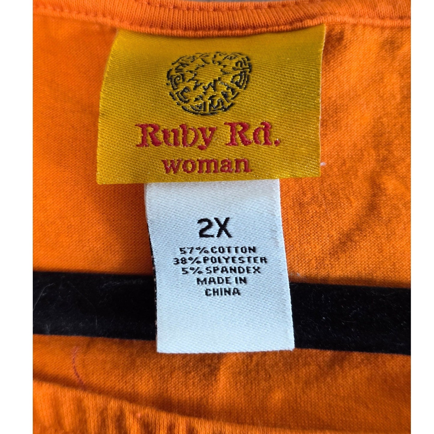Ruby Rd Woman Halloween Top Plus Size 2X XX Halloween Haunted House Shirt Orange