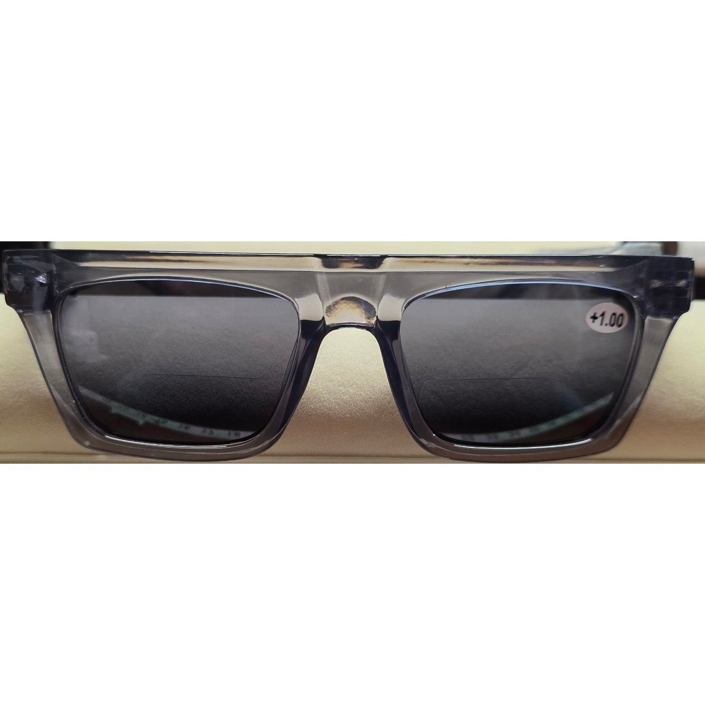 New Bifocal Reading Readers Lenses +1.00 Glasses UV400 Sunglasses Grey Square