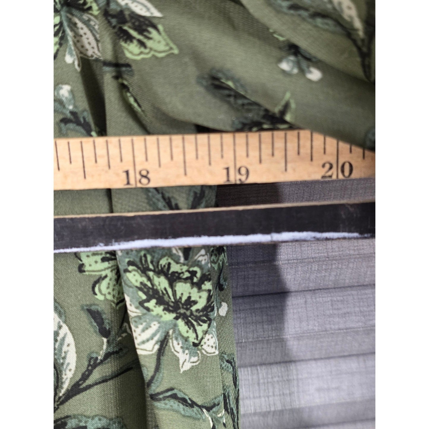 Time and Tru Floral Mini Dress Plus Size XL 16-18 16 18 Green Ruffle Sheer Lined