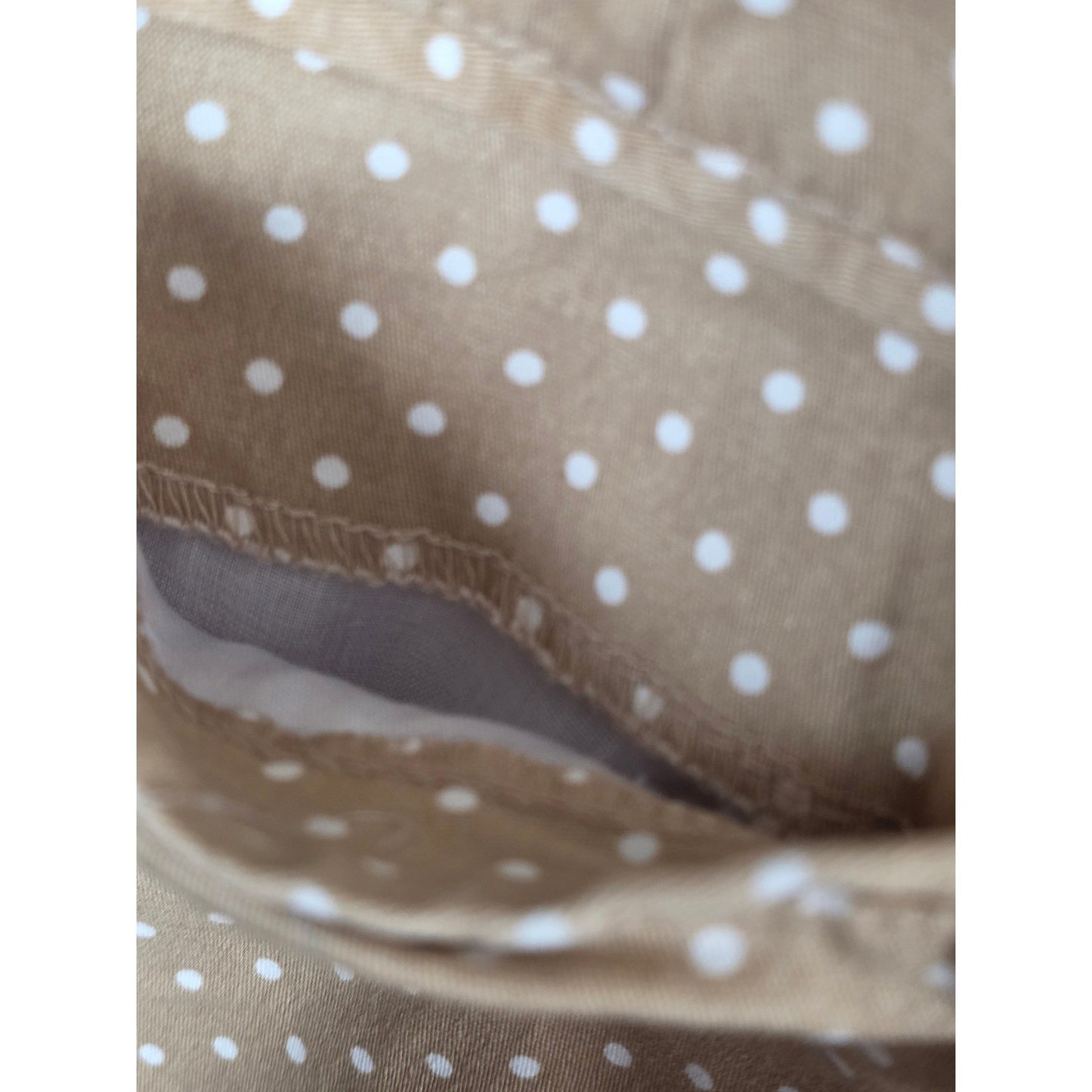 Woman Within Polka Dot Capris Plus Size 20W 20 W Tan Khaki White Cropped Pants