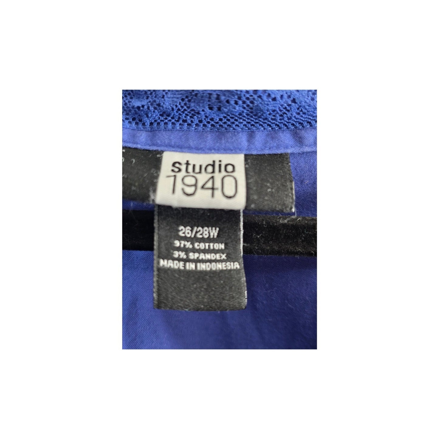 Studio 1940 Button Up Down Front Top Shirt Plus Size 26/28W 26 28 W Blue Purple