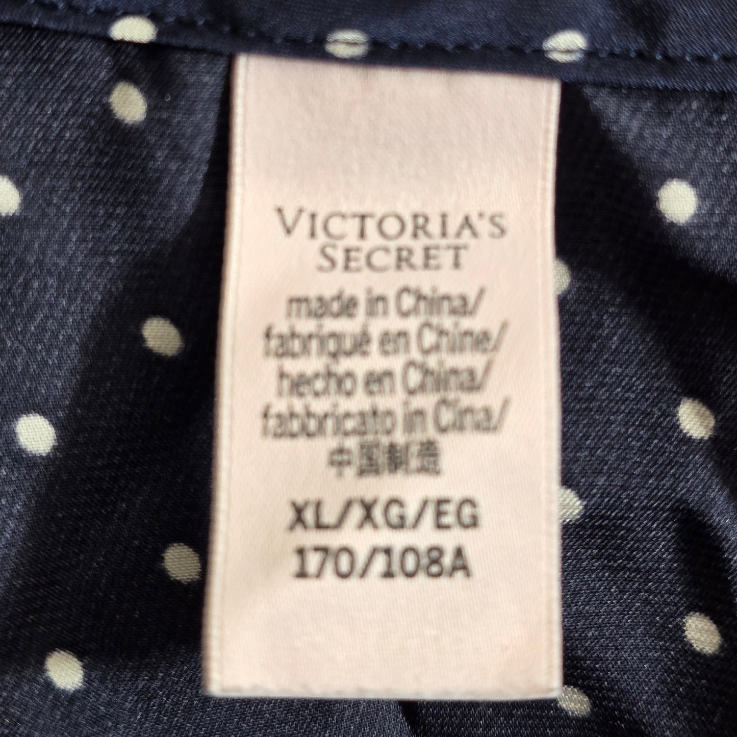 Vtg Victorias Secret Polka Dot Satiny Cold Shoulder Top Plus Size XL Blue White