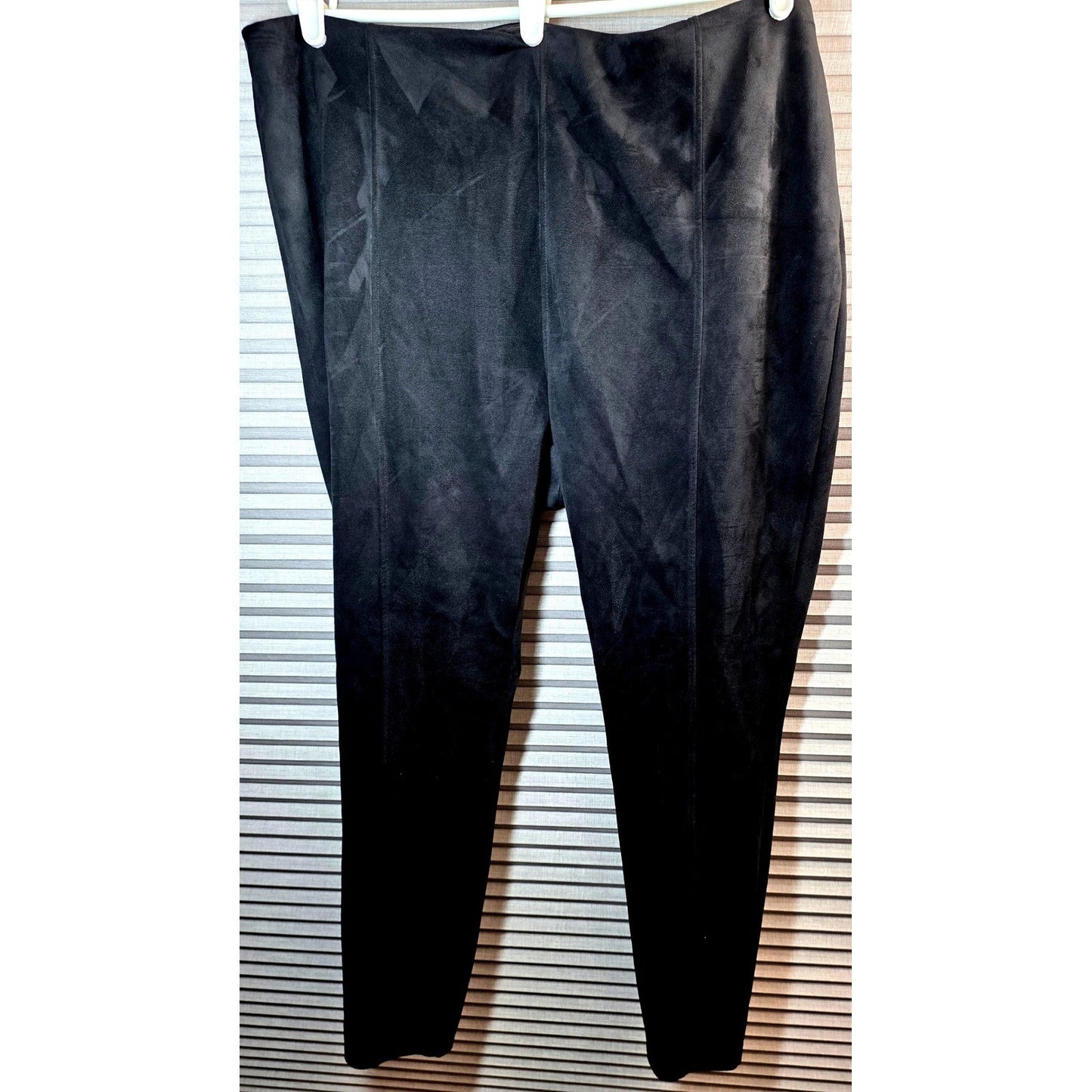 Simply Vera Vera Wang Leggings Plus Size XX 2X Black Faux Suede Pants Stretch