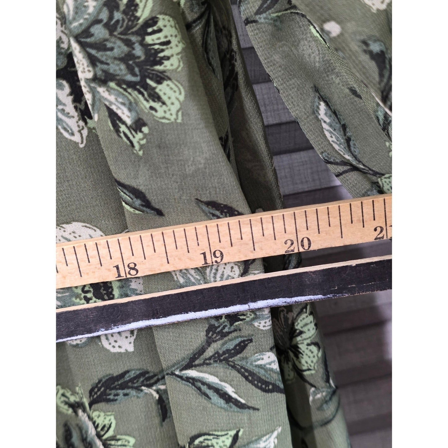 Time and Tru Floral Mini Dress Plus Size XL 16-18 16 18 Green Ruffle Sheer Lined