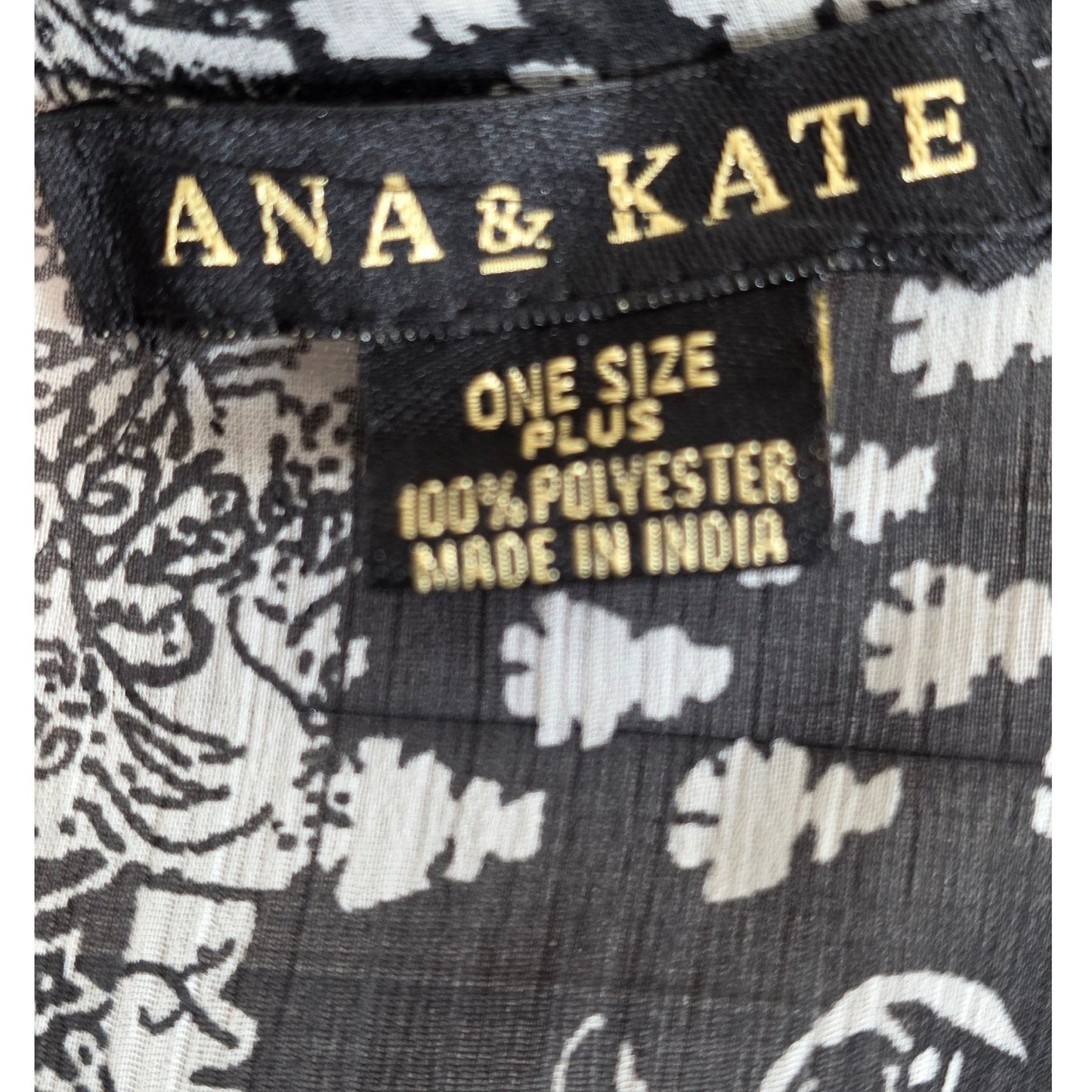 Ana & Kate Kimono Cardigan Cover 1 Size Plus Black Paisley Lace Trim Open Front