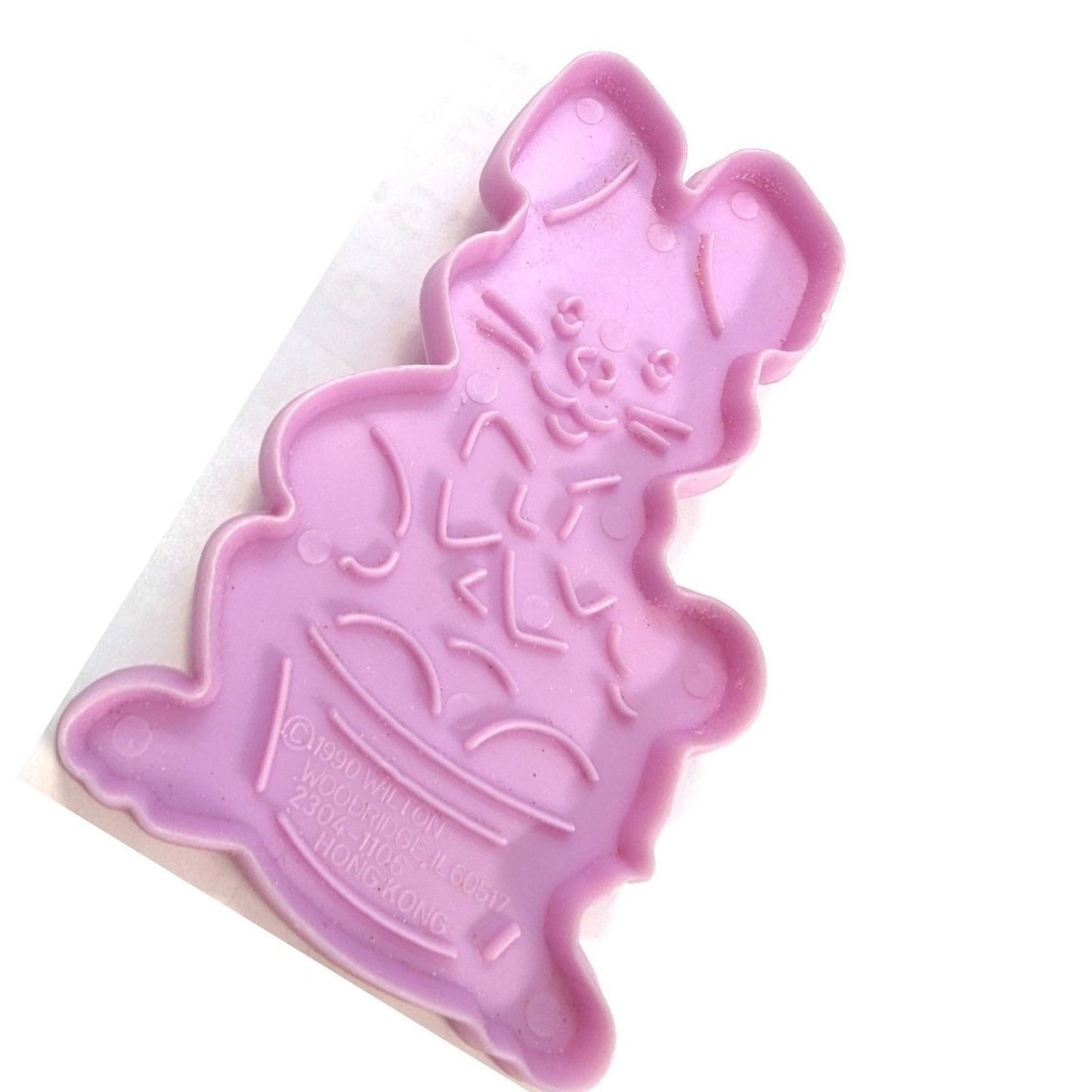 Vintage Wilton Cookie Cutter 3.5" Purple 1990 Easter Bunny Rabbit With Basket
