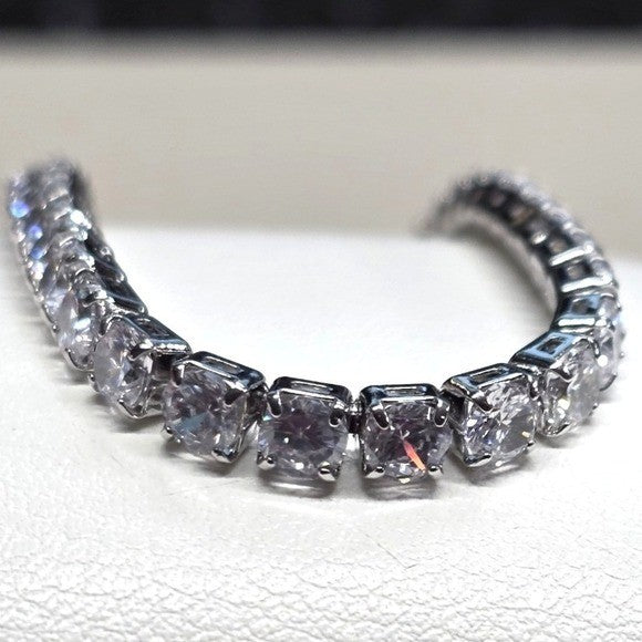 New Tennis Bracelet 7.5 in Silver Plated Round Cut 5A AAAAA CZ Cubic Zirconia