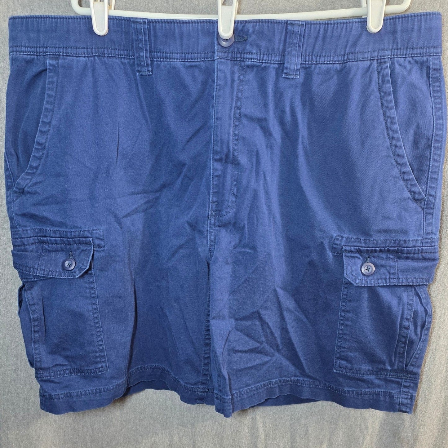 St John's Bay Cargo Shorts Big Mens Plus Size 44 Blue Comfort Stretch Waist