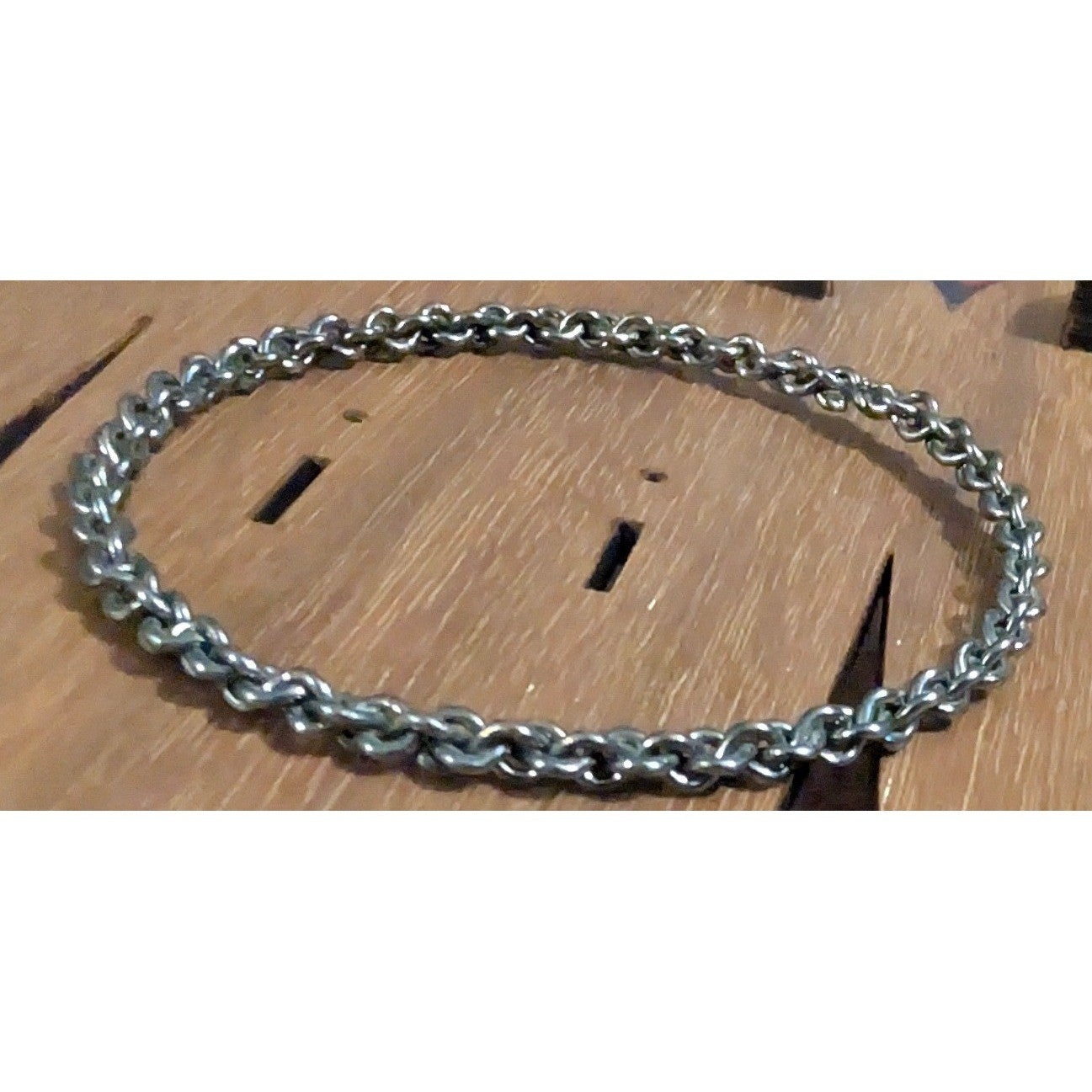 Rolo Solid Chain Bangle Bracelet Dark Silver Tone Link Classic Magnetic Stack