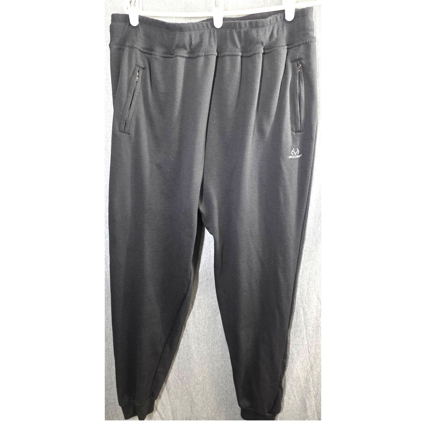 Realtree Jogger Big Mens PLus Size XX Large 2XL 2X Black Zipper Pockets Pockets