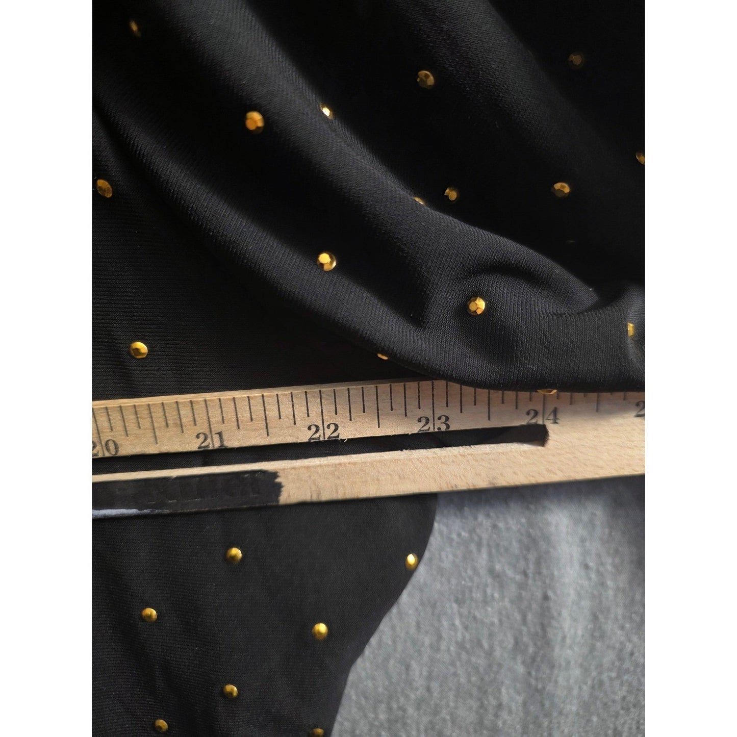 Vince Camuto Studded Tunic Top Plus Size 3X XXX Black Gold 3/4 Sleeve Scoop Neck