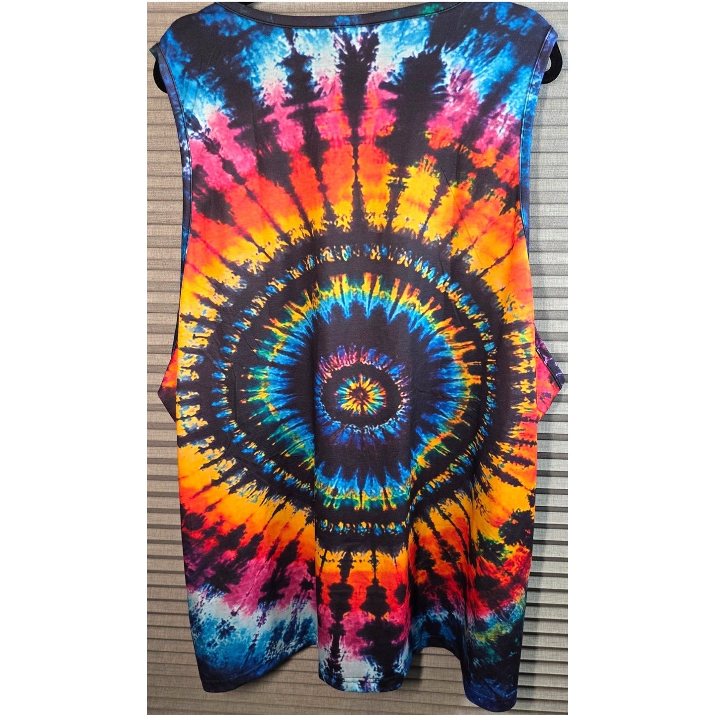 New Tie Dye Tank Top Mens 4XL 4X Multicolor Psychedelic Spiral Sleeveless T Shrt