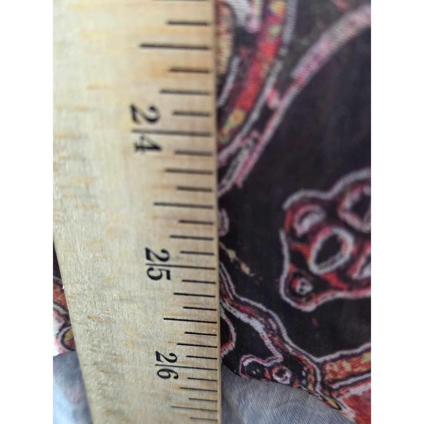 Energe World Wear Paisley Tunic Top Plus Size 1X Boho V-Neck Tie Chiffon Flowy