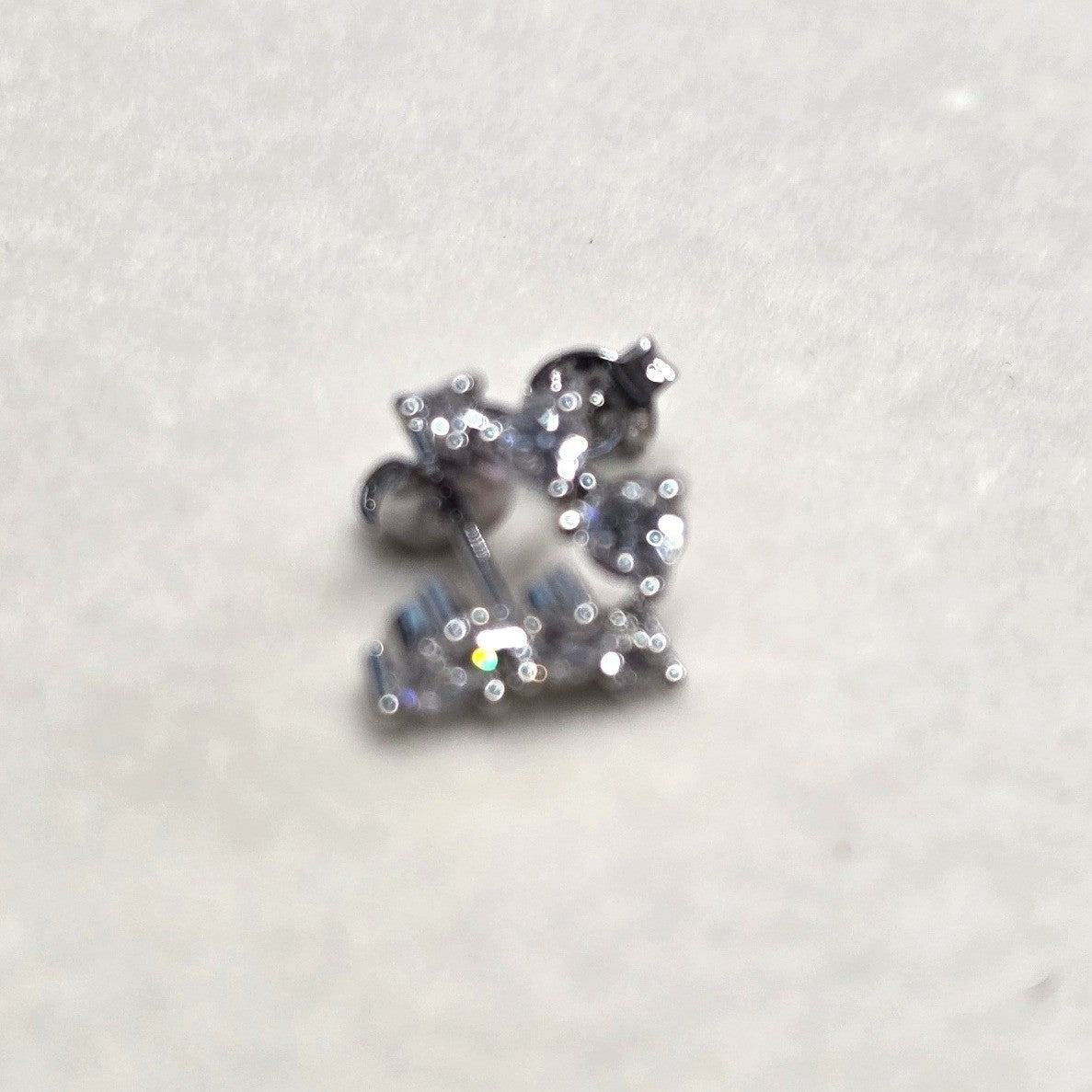 New AAAAA 5A Cubic Zirconia CZ Graduated Climber 925 Posts PLated Stud Earrings