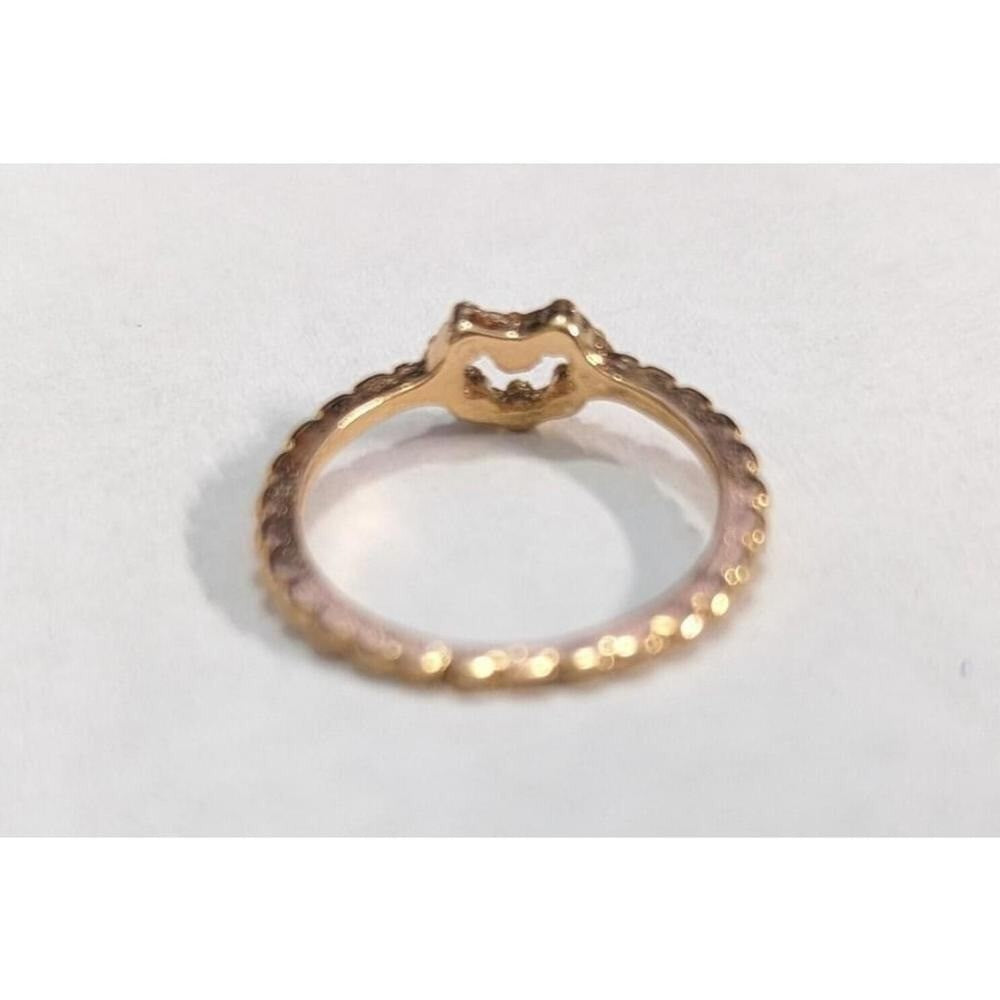 Goldtone Clear Rhinestones Heart Shaped Ring Women's Size 5.5 5 1/2 New