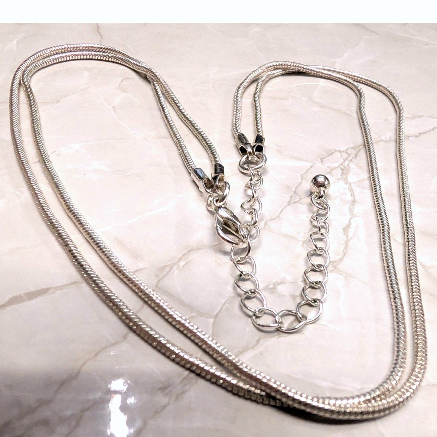 Vtg Double 2 Strand Liquid Snake Chain Necklace Silver Tone Layered Minimalist