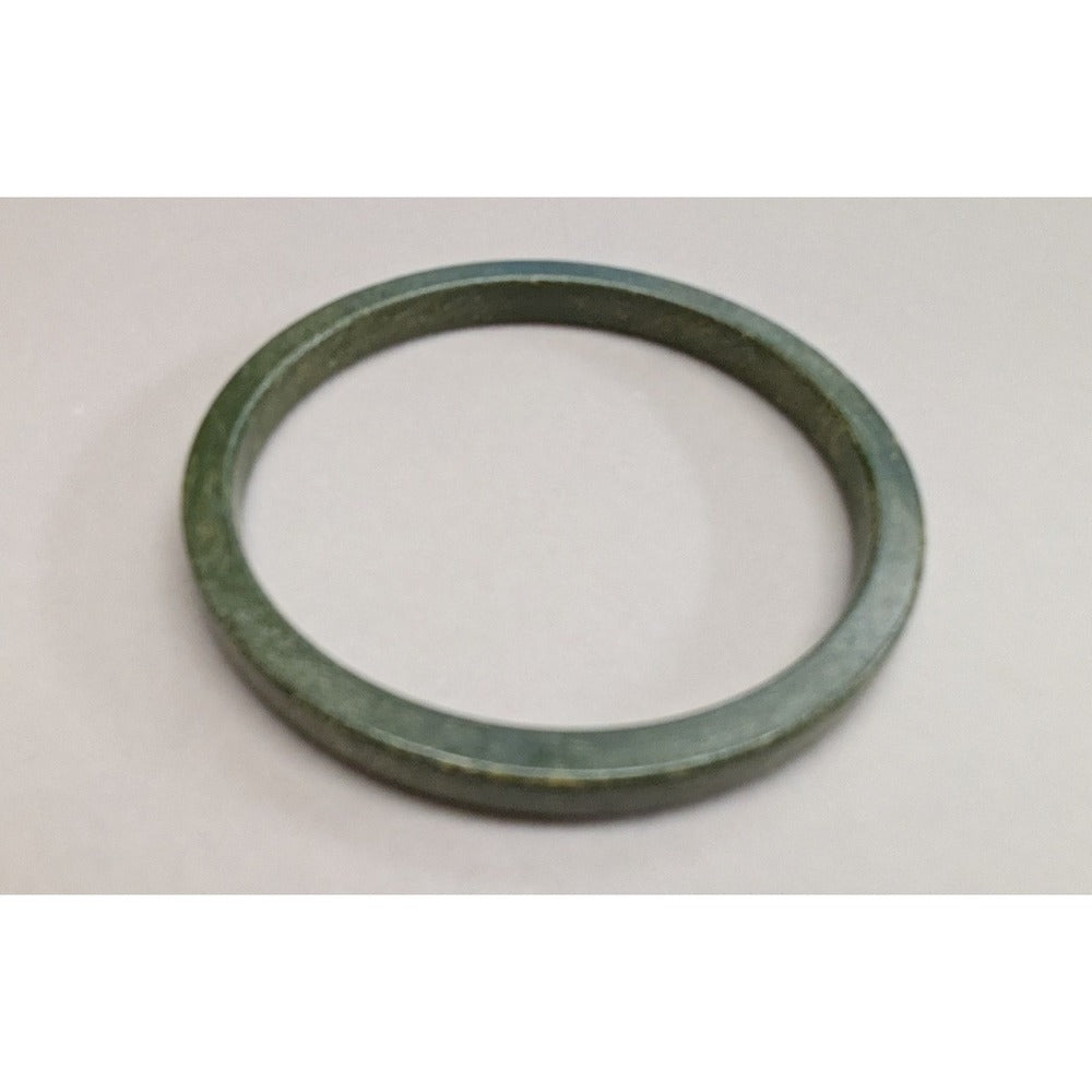 Vintage PLastic Faux Jadeite Bangle Bracelet Green Marble Slim Round Stacking