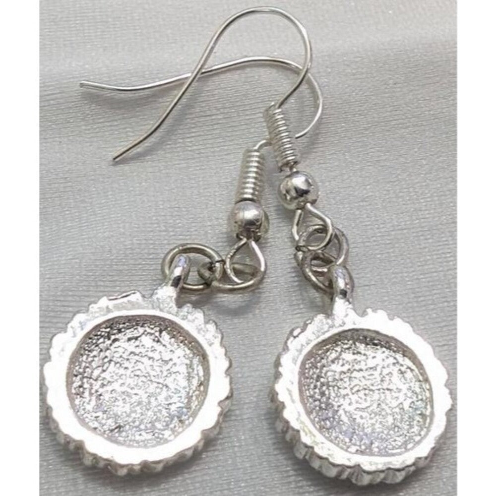New Old Stock Sun Smiling Face Stars Earrings Ear Rings Silvertone Celestial