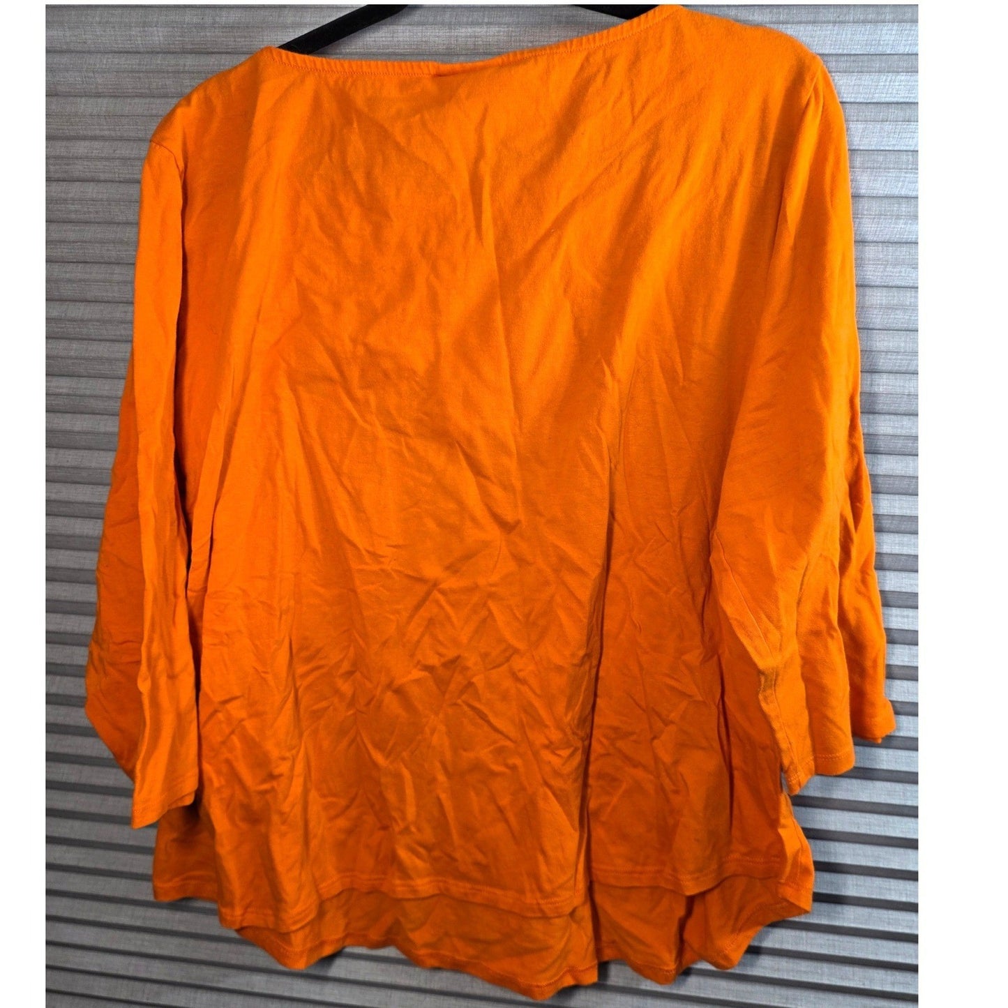 Ruby Rd Woman Halloween Top Plus Size 2X XX Halloween Haunted House Shirt Orange