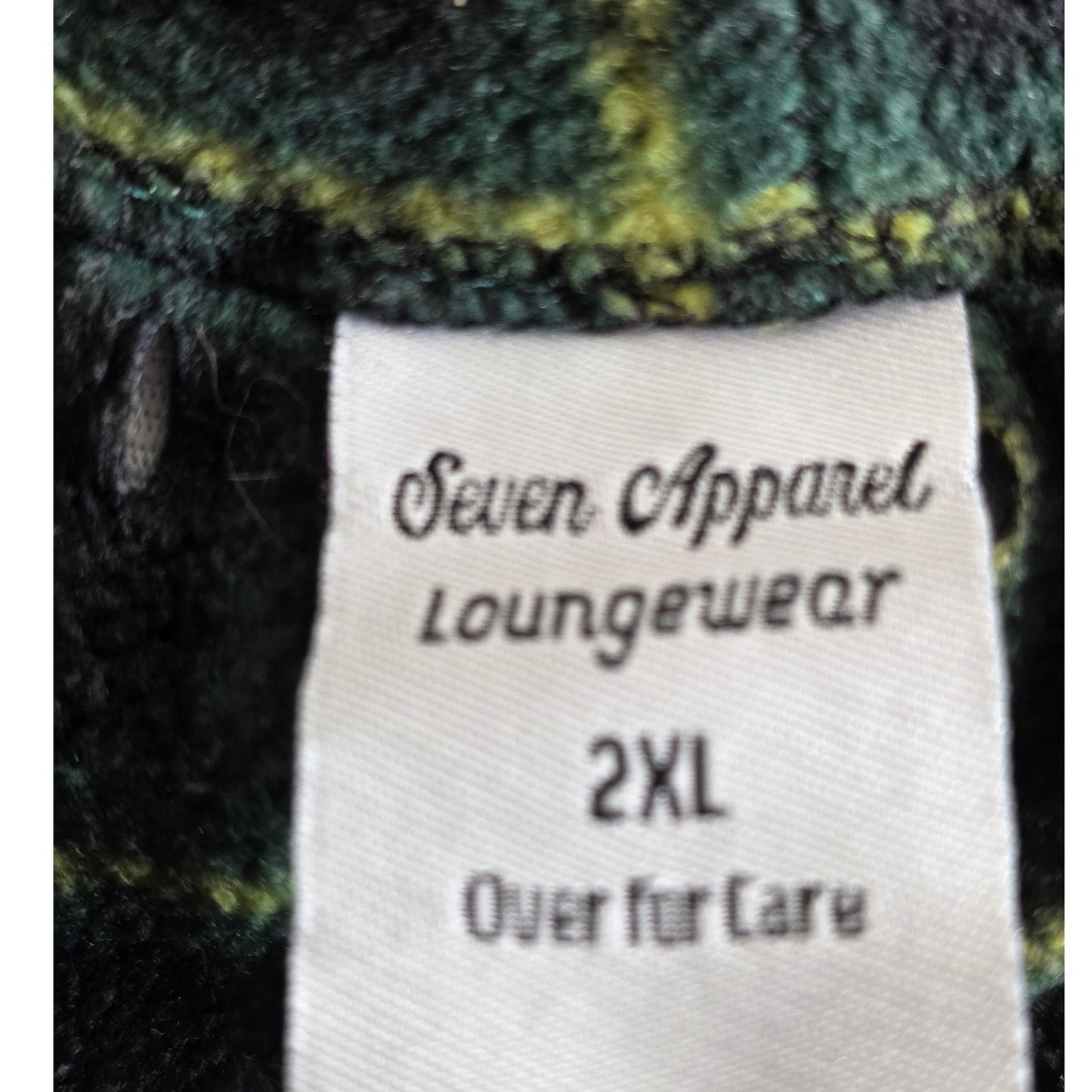 Seven Apparel Lounge Wear Pants Mens Plus Size 2X 2XL Green Plaid Fleece Pajama