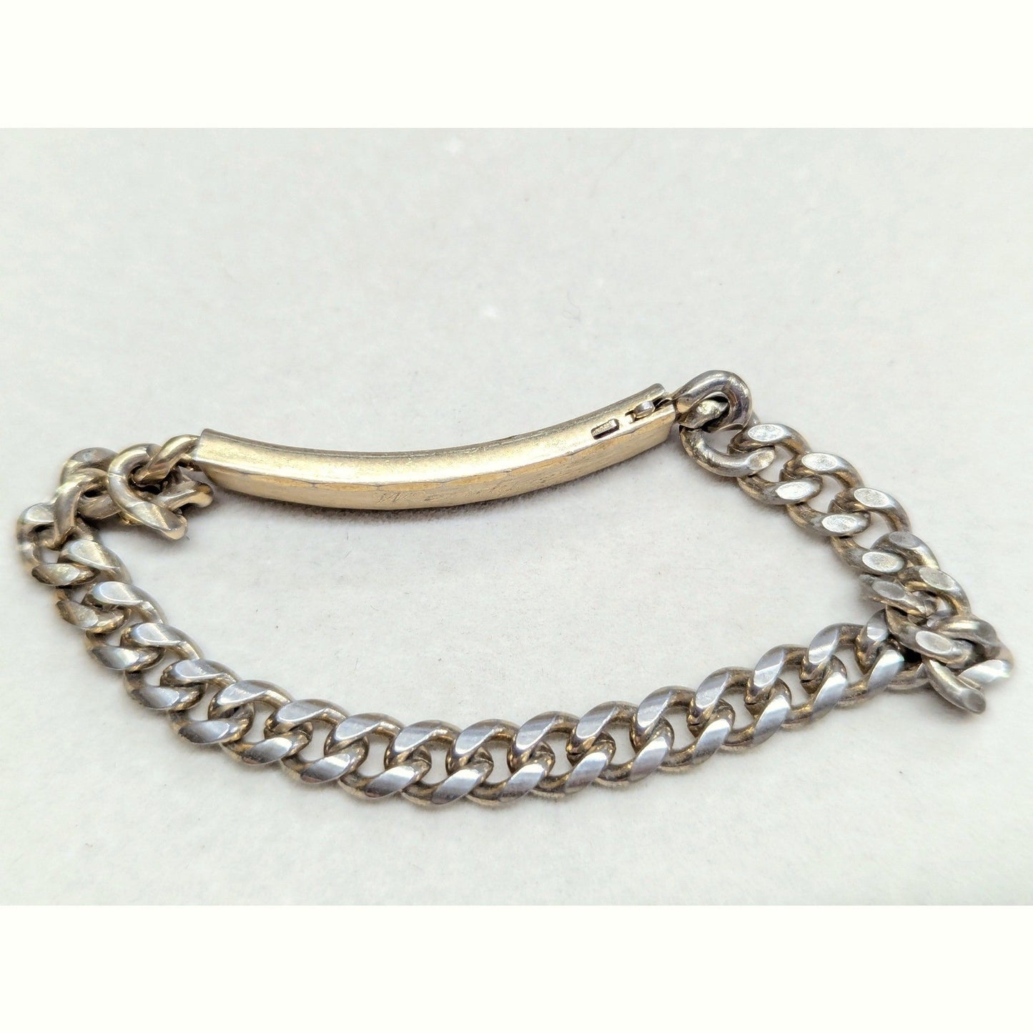 Vintage Speidel USA ID Bracelet 7" Name Wendy Engraved Curb Link Gold Tone