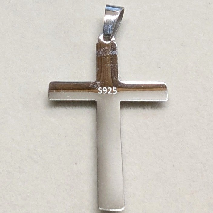 New 1.75" Sterling Silver S925 Cross Pendant S925 Religious Christian Jewelry