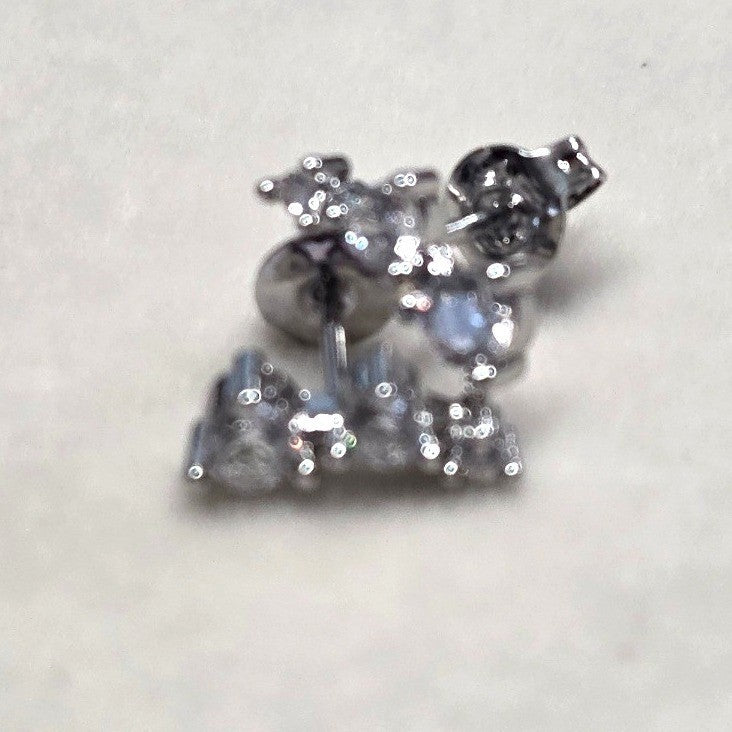 New AAAAA 5A Cubic Zirconia CZ Graduated Climber 925 Posts PLated Stud Earrings