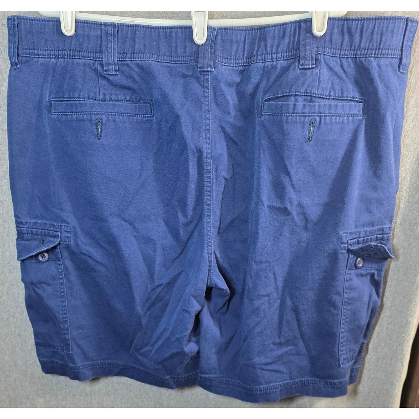 St John's Bay Cargo Shorts Big Mens Plus Size 44 Blue Comfort Stretch Waist