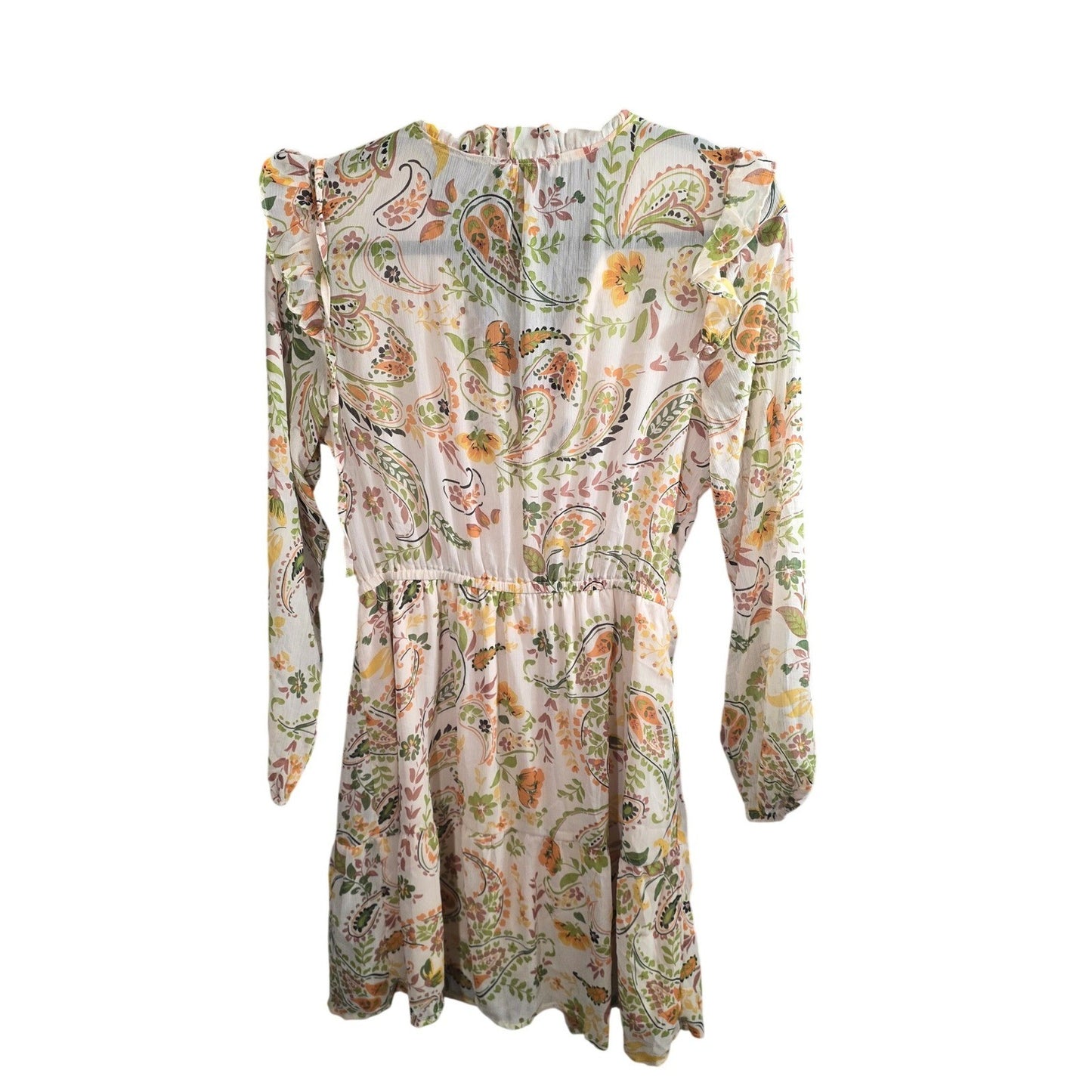 Black Tape  Mini Dress Size Medium Med Paisley Floral Flowy Lightweight Ruffle