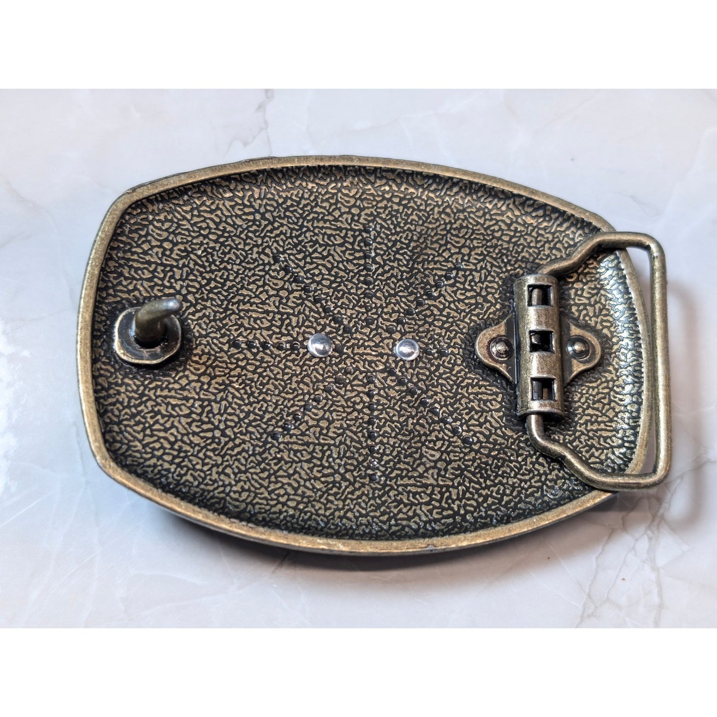 New Bald Eagle American USA Flag Belt Buckle Bronze Tone Patriotic Western Biker