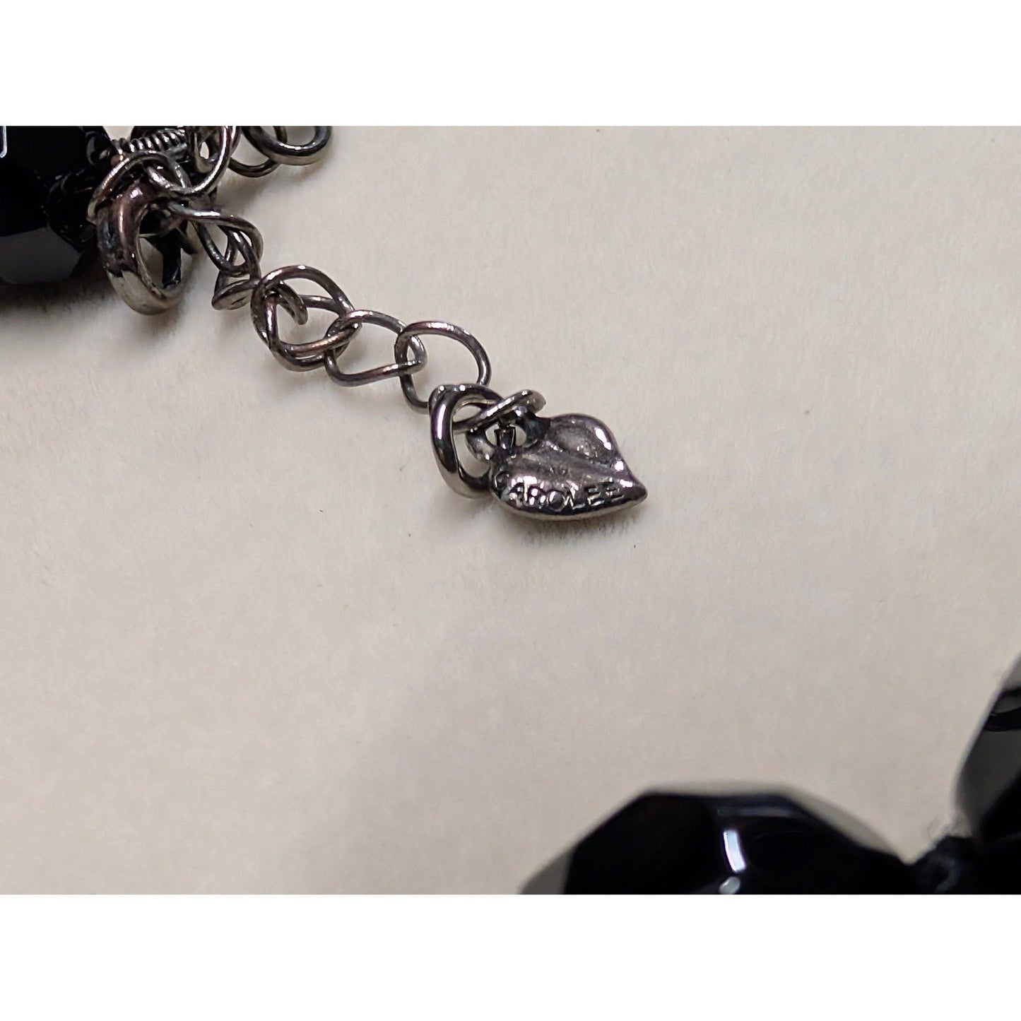 Vtg Glass Beaded Statement Necklace Black Faceted Graduated Chunky Goth Heavy