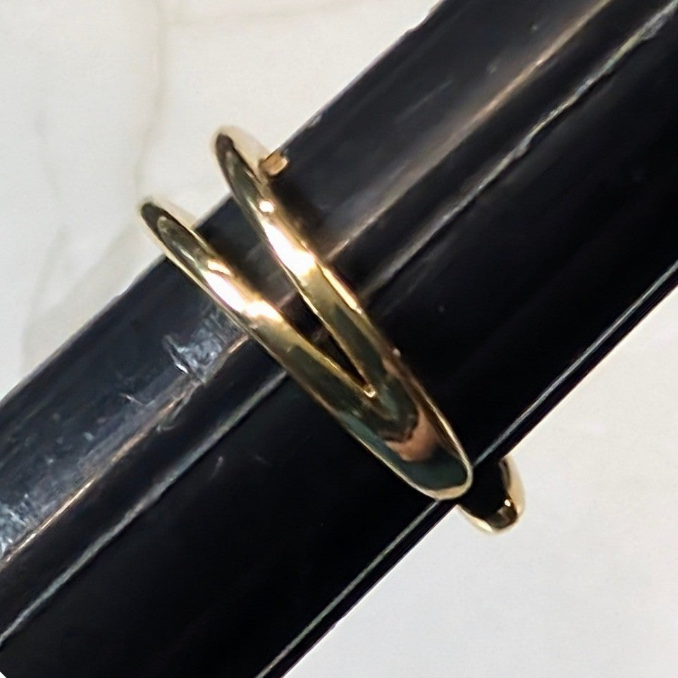 New 14K GF Gold Filled Double Band Open Cuff Ring Size 4 Minimalist