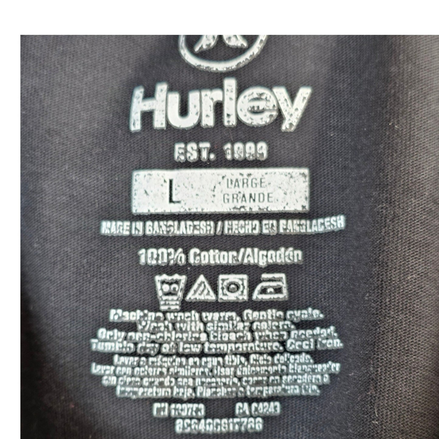 Hurley Graphic T Tee Shirt Large Lg Black Orange Eagle Logo Short Sleeve Cotton