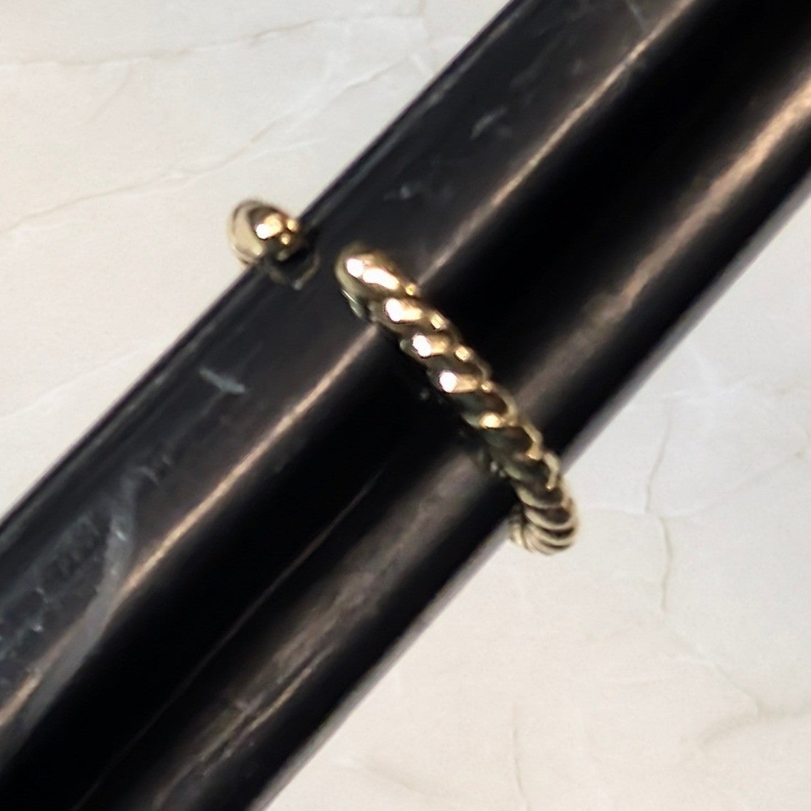 New 14K Gold GF Filled Twisted Rope Open Finger Toe Midi Ring Size 3.75 Stacking