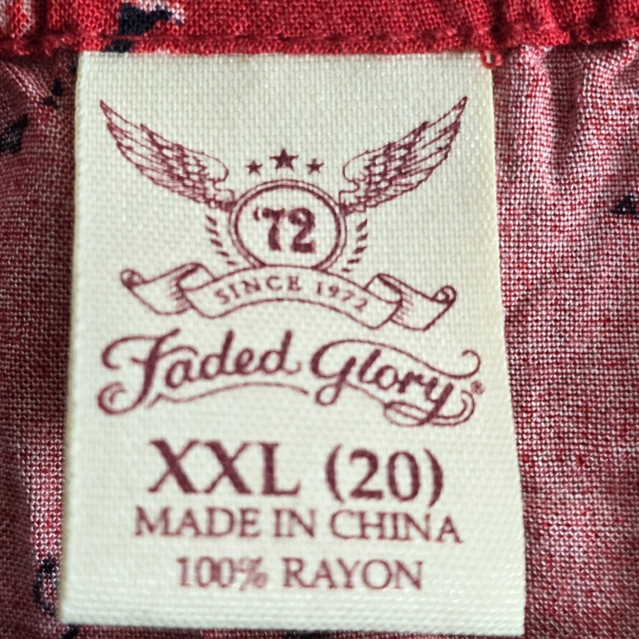 Faded Glory Floral Peasant Top Plus Size XXL 2X XX 20 Red Ruffle Hem Bell Sleeve