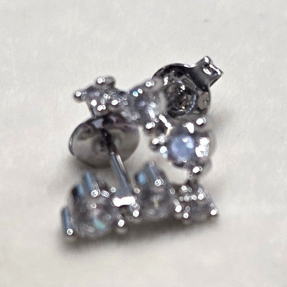 New AAAAA 5A Cubic Zirconia CZ Graduated Climber 925 Posts PLated Stud Earrings