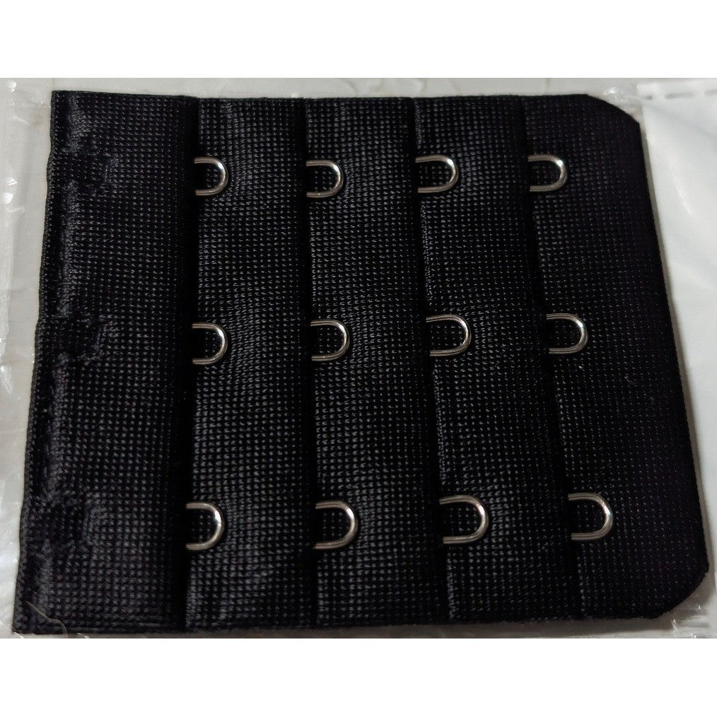 New Make Bra Bigger Extender 3 Hook 4 Row 2.5" Black Plus Size Comfort Adjuster