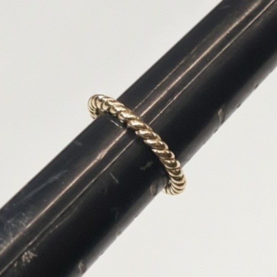 New 14K Gold GF Filled Twisted Rope Open Finger Toe Midi Ring Size 3.75 Stacking