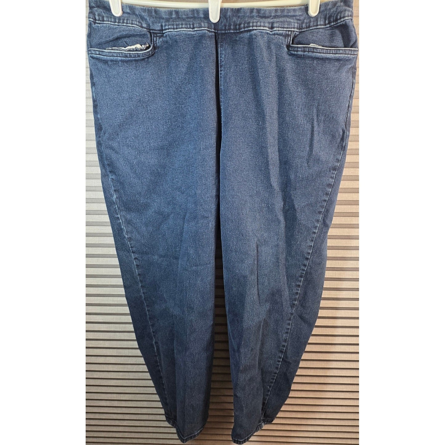 Catherines Essential Flat Front Jeans 1XWP 1X W P Petite Denim Pull On POckets