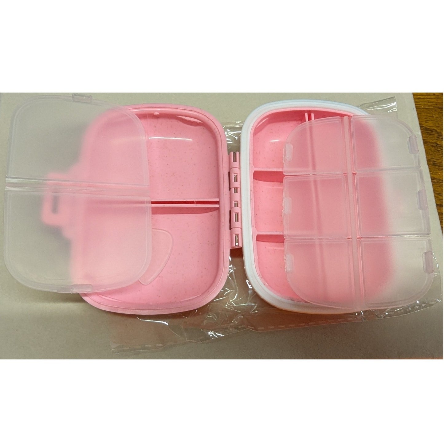 New 8 Compartments Moisture-Proof Pill Holder Organizer Case PInk Travel Storage