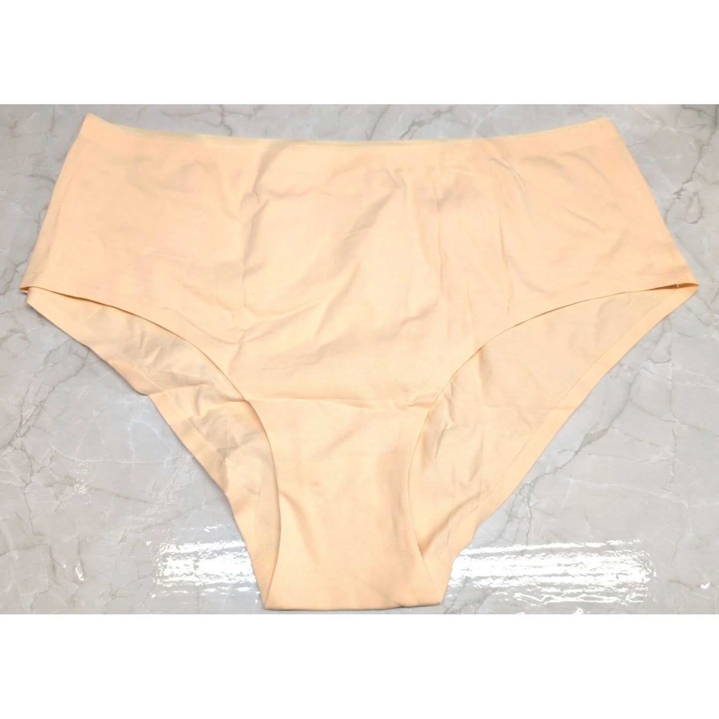 New Seamless Cotton Blend Brief Panties Womens Plus Size XL Peach Nude Laser Cut