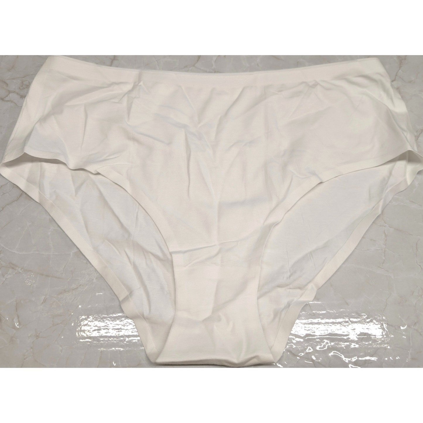 New Cotton Blend Hipster Panties Plus Size XL Off White Seamless Laser Cut Edge