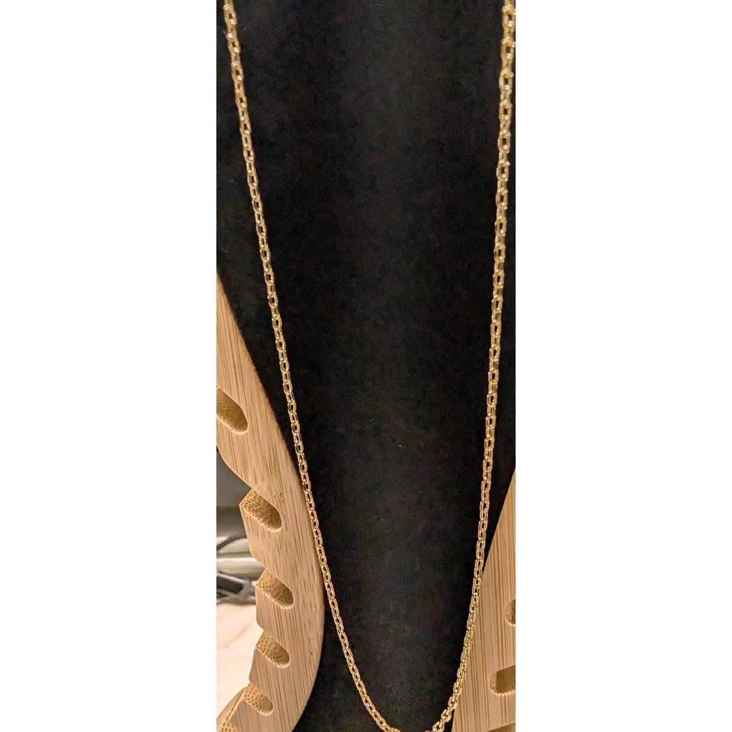 New 18K GP Gold PLated Cable Chain Necklace 18" Heart Charm Adjustable Extender