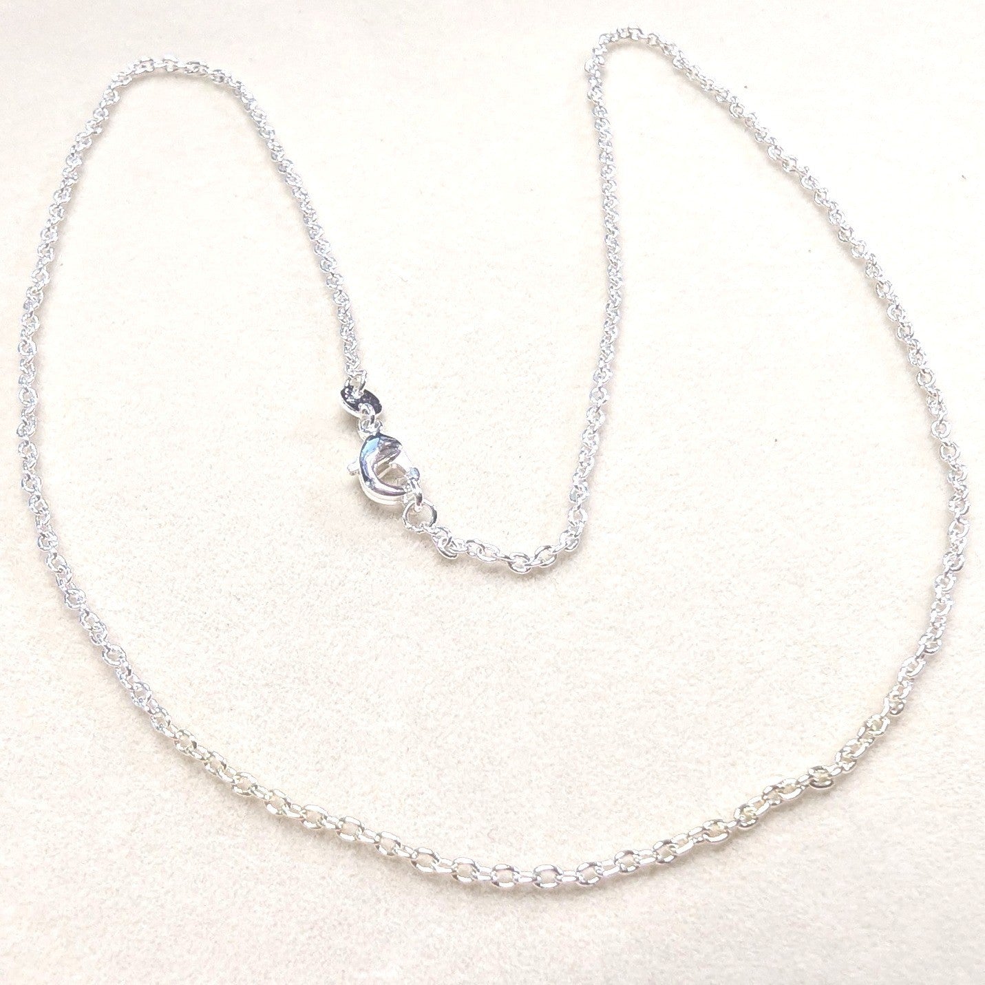 Vintage CW Sterling Silver Rolo Link Chain Necklace 18 Inch Necklace Womens Kids