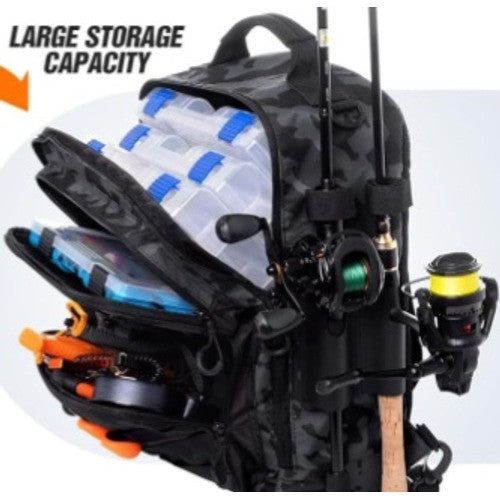 New Tactical Fishing MOLLE Backpack Sling Shoulder Handle Black Camo Utility Bag