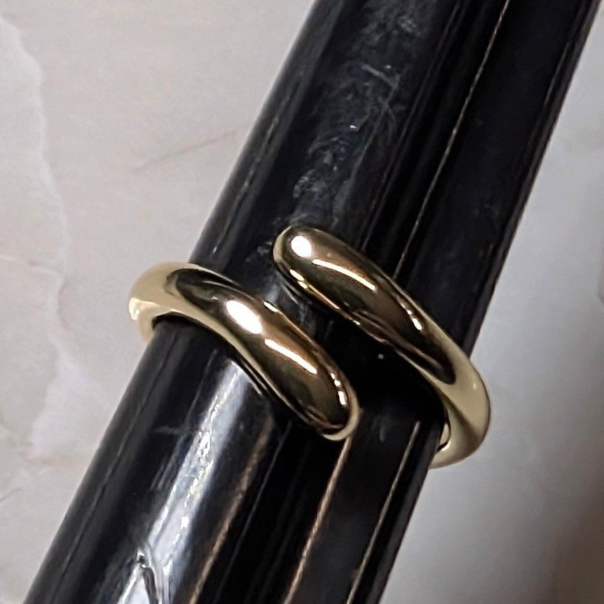 New 14K GF Gold Filled Bypass Wrap Toe Finger Ring Size 3.5 Minimalist Band