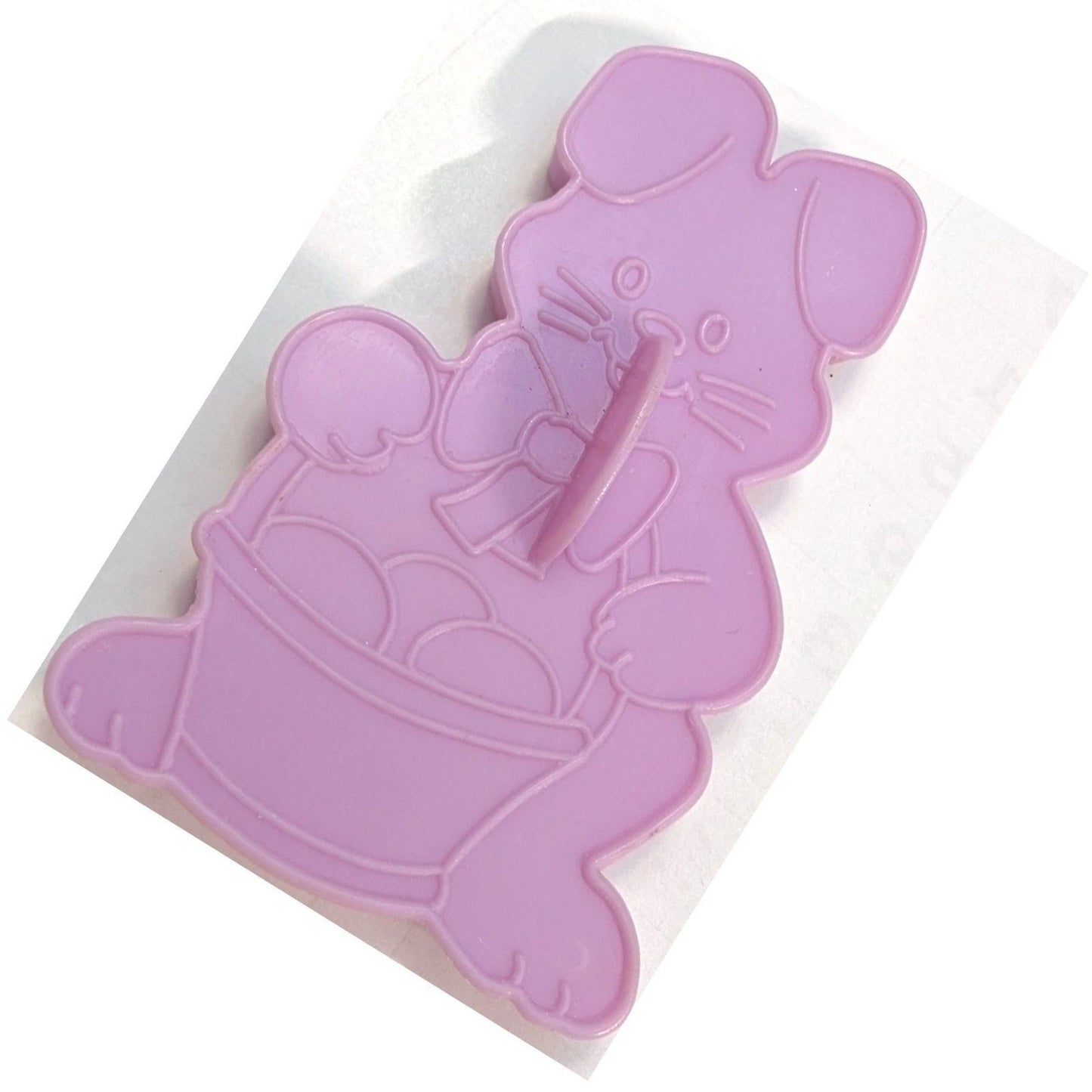 Vintage Wilton Cookie Cutter 3.5" Purple 1990 Easter Bunny Rabbit With Basket