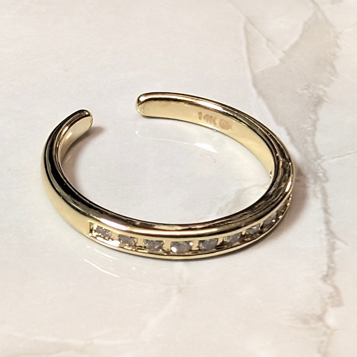 New 14K GF Gold Filled Cubic Zirconia CZs Size 3.25 Band Ring Sparkly Finger Toe